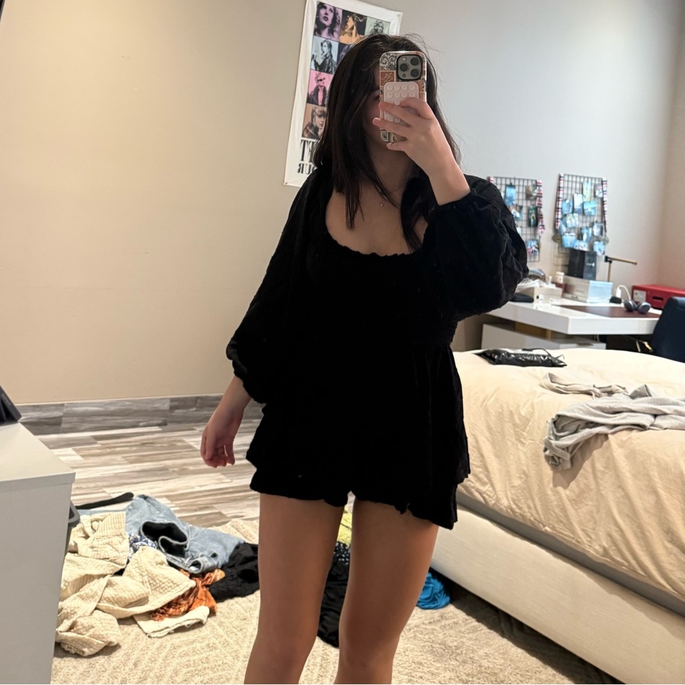 Urban outfitters black long sleeve romper